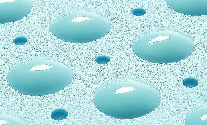 Extra-Long Non-Slip Bathtub & Shower Mat 39”x16” (Smooth/Non-Textured Tubs Only) Safe, Clean, Machine-Washable, Superior Grip&Drainage, Vinyl, Opaque Aqua/Blue-Green