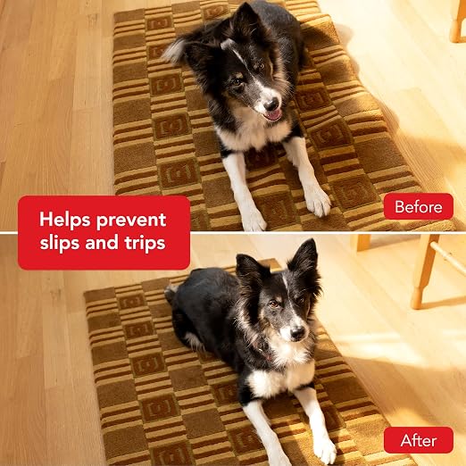 Rug Grip Rug Gripper Double Sided Non-Slip Residue Free Carpet Tape for Area Rugs and Runners - Works on All Floor Types including Hardwood, Tile, Carpet and Vinyl (4in" x 25ft)