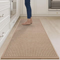 YDKGL Long Kitchen Runner Rugs Kitchen Mat Non Slip Washable, Super Absorbent Soft Chenille Braided Kitchen Mats for Floor, Rubber Backing Kitchen Floor Sink Standing Mat, Easy Clean, Brown 24"x71"