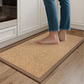 YDKGL Kitchen Mats for Floor, Rubber Backing Kitchen Rugs Non Slip Washable, Super Absorbent Jute-Like Braid Kitchen Runner Rug Sink Mat Standing Mat, Easy to Clean, Brown 17"x30"