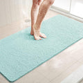 LuxStep Shower Mat Bathtub Mat,47x16 inch, Non-Slip Bath Mat with Drain, Quick Drying PVC Loofah Bathmat for Tub,Shower,Bathroom (Phthalate Free,Green)