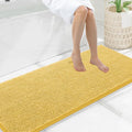 Smiry Luxury Chenille Bathroom Rugs 59x20, Extra Soft and Absorbent Shaggy Bath Mat, Machine Washable, Non-Slip Plush Carpet Runner for Tub, Shower, and Floor, Home Decor Accessories, Yellow