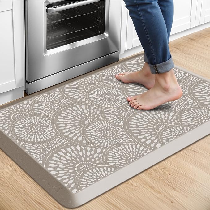 Mattitude 4/5 Inch Kitchen Mat, 20x52in Heavy Duty Ergonomic Comfort Foam Standing Desk Mat, Waterproof Non-Slip Standing Mats and Rugs for Kitchen, Office, Black