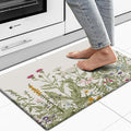 MAYHMYO Kitchen Rug Anti Fatigue Kitchen Mat Cushioned Colorful Floral Plants Cute Vintage Kitchen Rugs Non Skid Waterproof Kitchen Rugs and Mats for Floor Laundry Standing Desk Sink