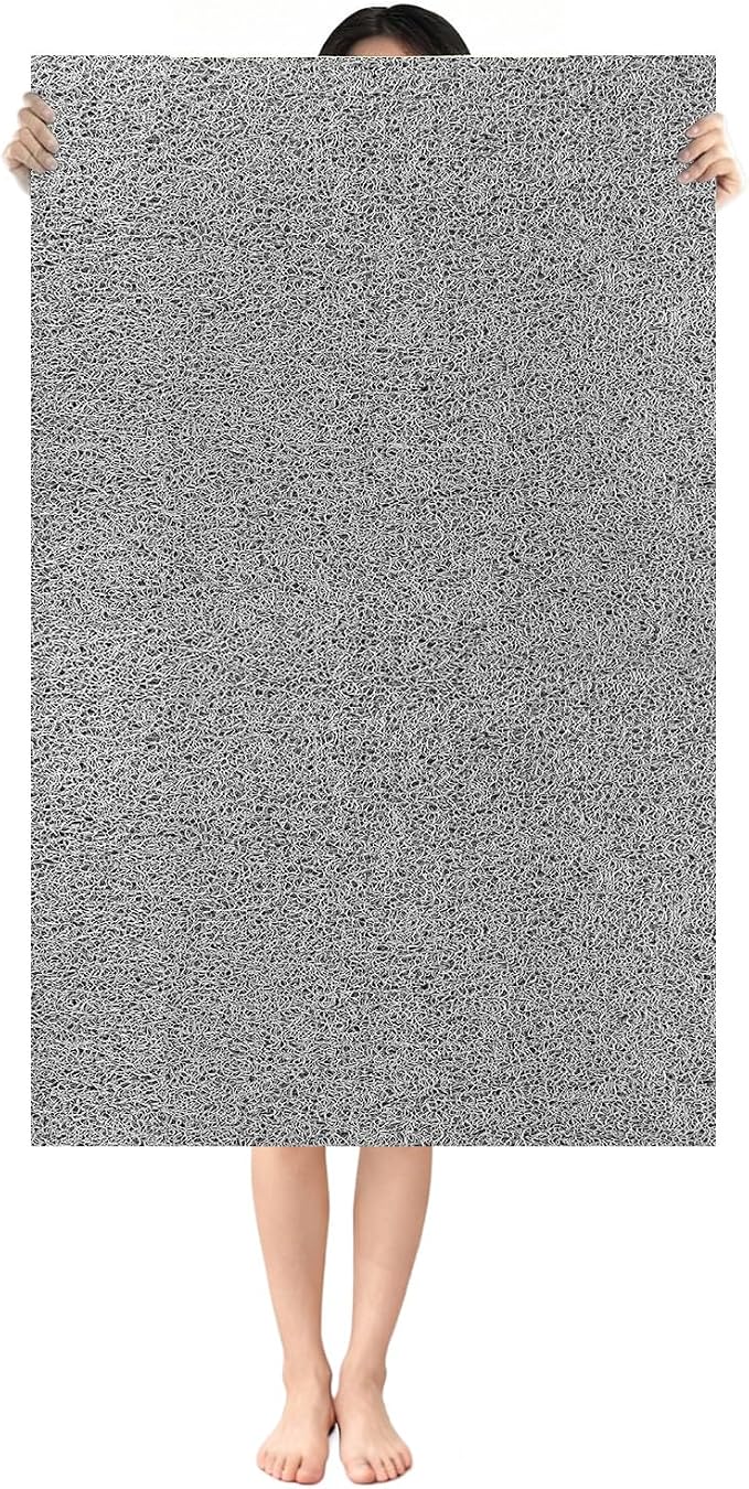 Shower Mat Non Slip: 47.2 x 31.5 Inch Extra Large Shower Mats for Inside Shower with Drain Hole - Soft PVC Loofah Anti Slip Shower Stall Mat for Walk-in Shower and Bathroom, Quick Drying