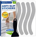 Clear Bloom Anti Slip Shower Stickers 24 PCS, Gray Non-Slip Shower Strips for Adults, Premium Adhesive Bath Tub Stickers