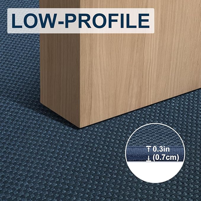LEKEEPGO Door Mat 24"x47", Non Slip Door Mat Indoor Entrance, Rubber Backing Front Indoor Doormat Washable Absorbent Low-Profile Entryway Entry Resist Dirt Inside Door Mats, Cyan Blue