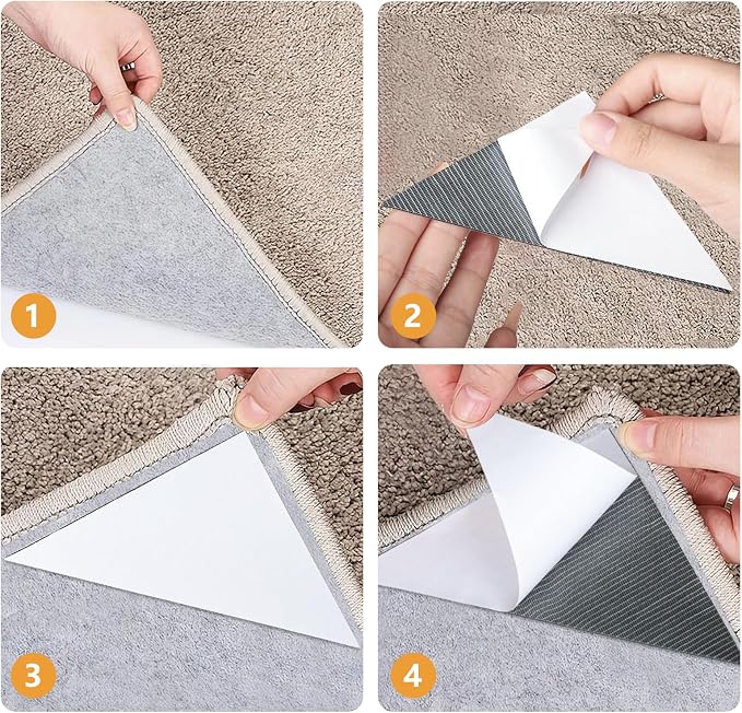 Rug Carpet Gripper Keep Rug in Place on Carpet, Non Slip Rug Pads Grippers for Hardwood Floors and Tiles 12 PCS