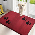 PURRUGS Dirt Trapping Door Mat 20" x 31.5", Non-Skid/Slip Machine Washable Microfiber Entrance Rug, Shoes Scraper, Dog Doormat, Super Absorbent Floor Mat for Muddy Wet Shoes and Paws, Red