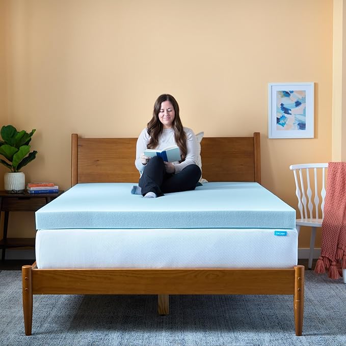 Linenspa Memory Foam Mattress Topper, King Size - 4 Inch Gel Infused Memory Foam - Plush Feel - Cooling and Pressure Relieving - CertiPUR Certified