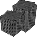 ToLanbbt Modular Interlocking Cushion 48P 11.8" x 11.8" Interlocking Rubber Floor Drain Holes Non-Slip Splicing Drainage Mats for Deck, Shower, Kitchen, Drain Pool, Sauna Bath, Indoor Outdoor (Black)