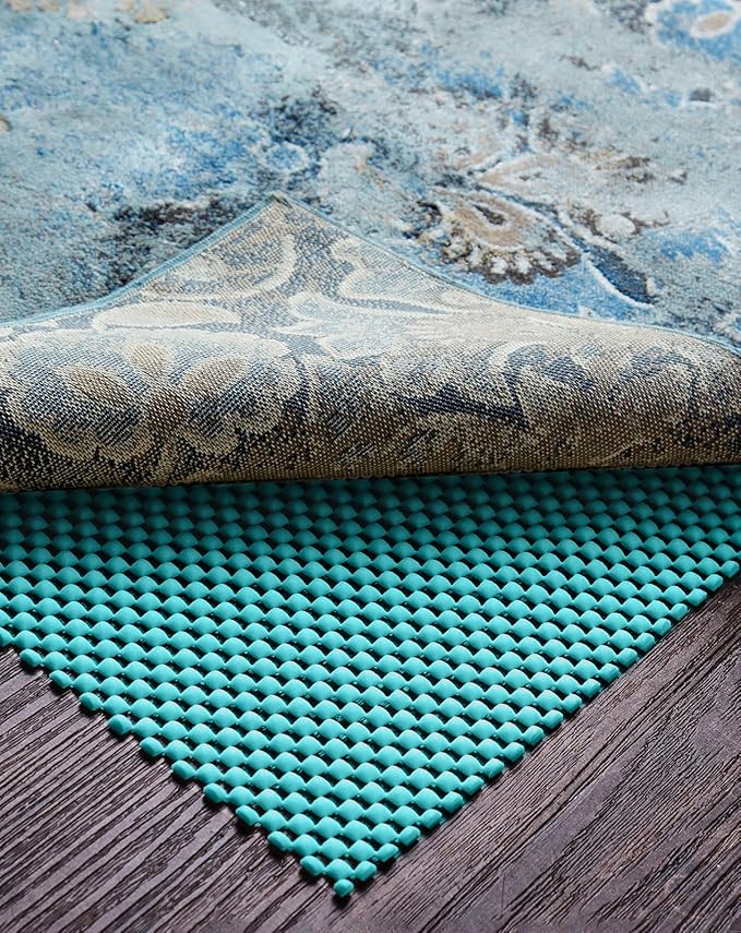 Veken 5x7 Ft Rug Pad Gripper for Hardwood Floors, Non Slip Cyan Rug Pads for Area Rugs, Thick Rug Grippers for Tile Floors, Under Carpet Anti Skid Mat, Keep Your Rugs Safe and in Place