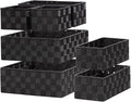 Posprica Small Baskets for Organizing(7 Set) Woven Storage for Shelves, Bathroom, Decorative Closet Organizer, Dresser Bins, Shelf