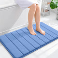 OLANLY Memory Foam Bath Mat 35x24, Super Soft Absorbent Bathroom Rugs, Quick Dry, Machine Washable Shower Floor Rugs, Bathmat Carpet, Bathroom Home Decor Accessories, Cornflower Blue