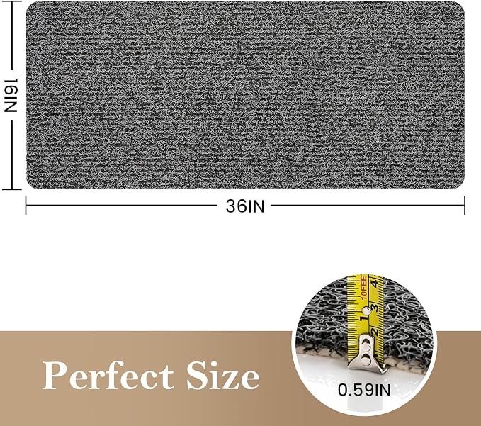 Shower Mat Bathtub Mat Non-Slip,36x16 inch, Soft Tub Mat with Drain,PVC Loofah Bath Mat (Phthalate Free) for Tub and Bathroom,Quick Drying,Black