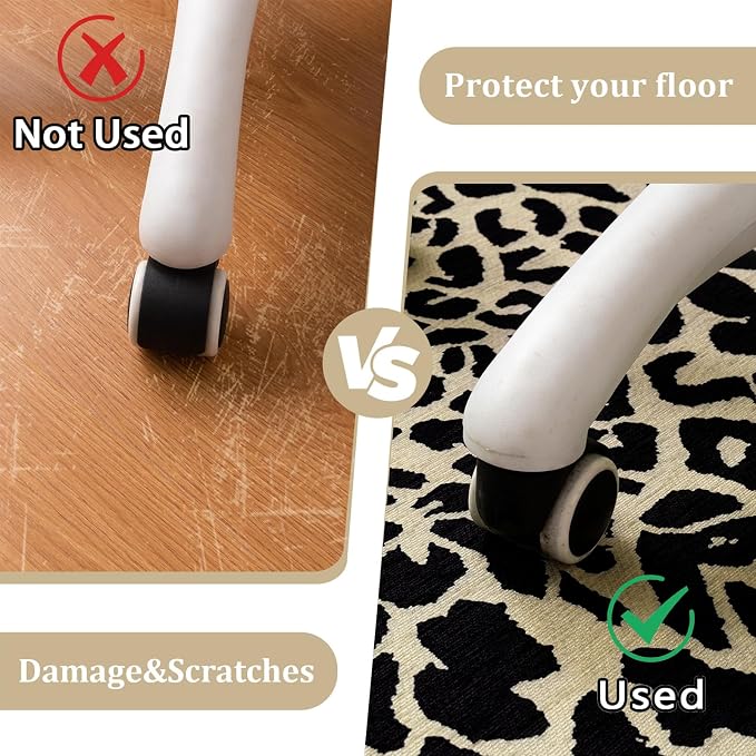 Office Chair Mat for Hardwood Floor, 60"x45" Easy Glide Computer Desk Mat Protector for Rolling Chair Under Desk Rug Nonslip Backing, Machine Wash, (Modern)