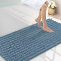 Smiry Bathroom Rugs Mat 47x24, Extra Soft Absorbent Chenille Bath Rugs, Non Slip Rubber Backing Machine Washable Quick Dry Bath Mats for Bathroom Floor, Tub, Shower, Home Accessories, Grayish Blue