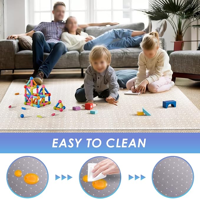 Vicwe Office Chair Mat for Carpeted Floors, 58"X44" Rectangle Desk Chair Mats with Studs for Low and No Pile Carpeted Floors, Easy Glide Computer Desk Chair Mat for Home & Offices