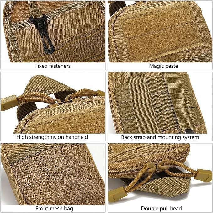 Tactical Molle Pouch – Compact EDC Utility Gear Pouch, Water-Resistant & Abrasion-Resistant 800D Nylon Belt Bag, Military Carry Accessory for Phone, Tools, and Essentials