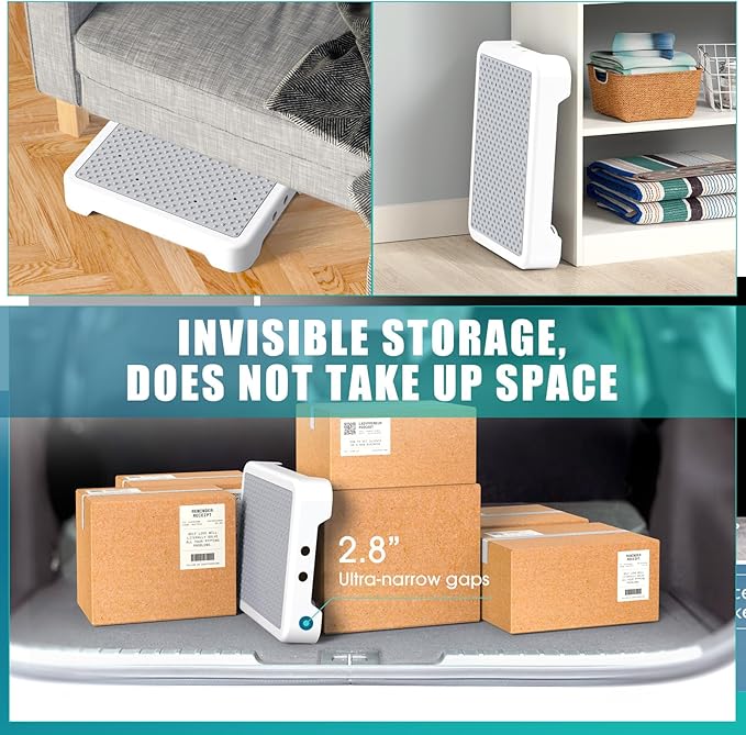 SPACELEAD Mobility Step Stool for Adults & Seniors, Indoor/Outdoor Portable Stair Assist, Anti-Slip Platform for Bathroom， Kitchen, Office, and Bedroom, 600lbs Capacity, White Gray