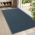 LEKEEPGO Door Mat 24"x36", Non Slip Door Mat Indoor Entrance, Rubber Backing Front Indoor Doormat Washable Absorbent Low-Profile Entryway Entry Resist Dirt Inside Door Mats, Cyan Blue