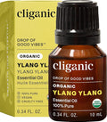 Cliganic Organic Ylang Ylang Essential Oil, 100% Pure Natural for Aromatherapy | Non-GMO Verified