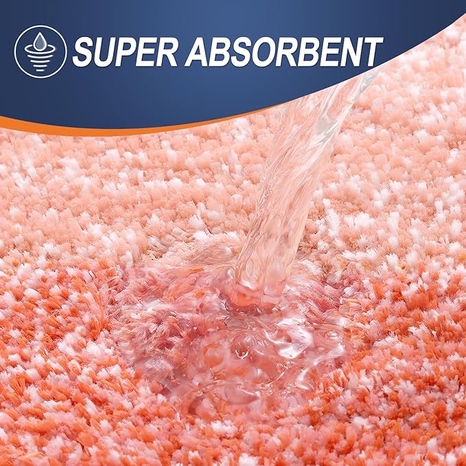 OLANLY Small Bathroom Rugs Mat 24x16, Extra Soft Absorbent Microfiber Bath Rugs, Rubber Backing, Quick Dry, Machine Washable Bath Mats for Bathroom Floor, Tub and Shower, Home Decor Accessories, Coral