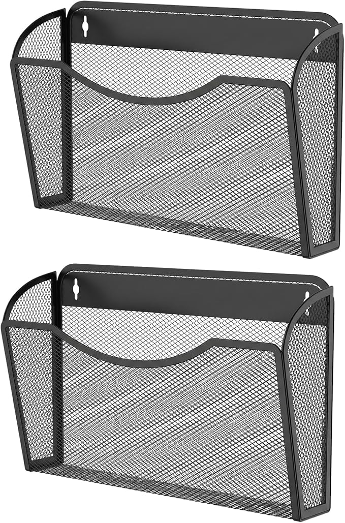 MINDEPOT Wall File Organizer,Hanging Wall Mounted File Folder Holder Mail Organizer for Office,Home and School Supplies