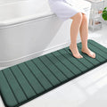 OLANLY Memory Foam Long Bathroom Rugs Runner 59x20, Super Soft Absorbent Bath Mat, Quick Dry, Machine Washable Shower Rugs, Bathmat Carpet, Bathroom Home Decor Accessories, Blackish Green