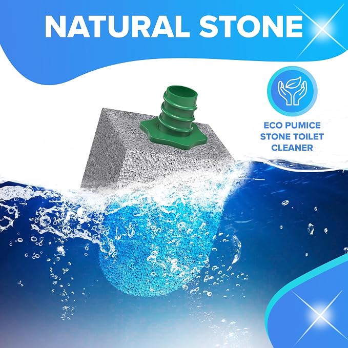 DISIWENE Pumice Cleaning Stone with Handle Toilet Bowl Cleaner Hard Water Ring Remover for Bath/Pool/Kitchen/Household Cleaning (5, 5 Pack with Twist-Off Handle)