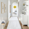 Ophanie Runner Rug for Hallway, 2x6 Washable Non-Slip Fluffy Soft Bedside Rugs, Bedroom Living Room Shaggy Carpet for Kids Girls Boys Dorm Nursery Home Decor Aesthetic, White