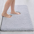 Disolla Bathroom Rug 20x32 - Non-Slip Plush Thick Bath Mat, Highly Absorbent & Ultra Soft Fluffy Floor Mat, Machine Washable for Shower and Tub, Silver Grey