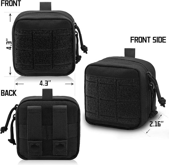 2 Pack Small Admin Pouch, 1000D Tactical Molle Mini Tool EDC Waist Belt Pouches Bag for Vest Backpack