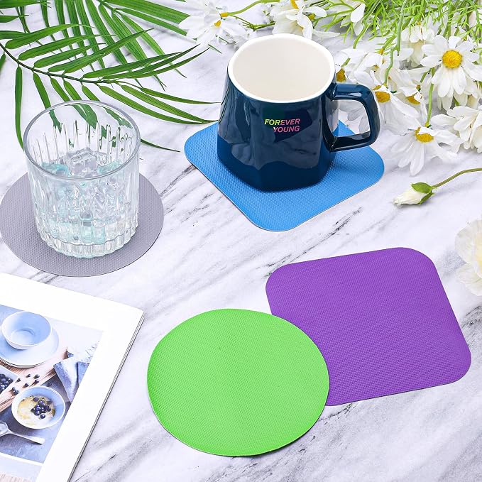LUTER 4pcs Jar Opener, Rubber, Multi-function Silicone Bottle Opener for Seniors with Weak Hands Lid Cap Gripper Pads Kitchen Coasters Gadgets(Blue, Green, Gray, Purple)