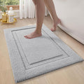LUMI Ultra Soft Bathroom Rugs Non Slip with Rubber Backing, Absorbent Washable Bath Mat Quick Dry, Upgraded Premium Microfiber Plush Carpet for Bathtub and Shower Floor, Grey, 20x32