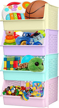 TidyFriend 4 Pk Large Stackable Storage Bins Open Front for Pantry Organizers and Storage, Pantry Storage for Food, Kitchen and Home Organization, Plastic Storage Bins, Dorm Room Essentials (Multi)