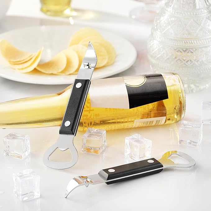 2PCS Bottle Opener, JINLIFA Stainless Steel Manual Can Punch Bottle Cap Beer Bottle Openers, Dishwasher Safe