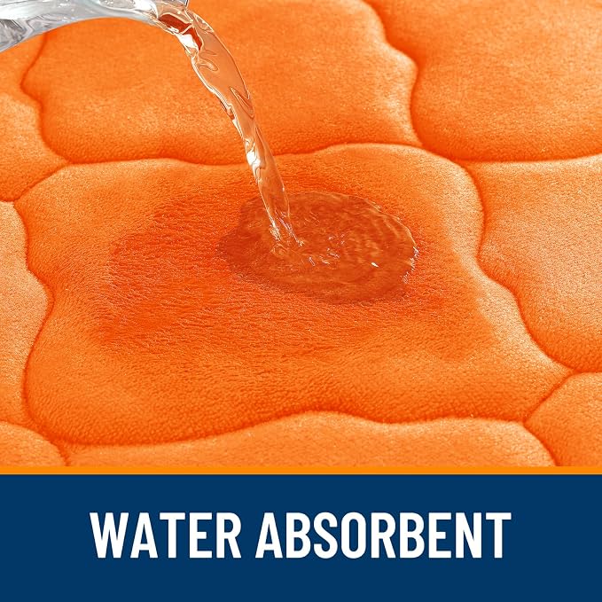 OLANLY Memory Foam Bath Mat Rug 44x24, Ultra Soft and Absorbent Bathroom Rugs, Non-Slip, Comfortable, Machine Washable Bath Carpet for Bathroom Floor, Tub, Shower and Home Decor Accessories, Orange