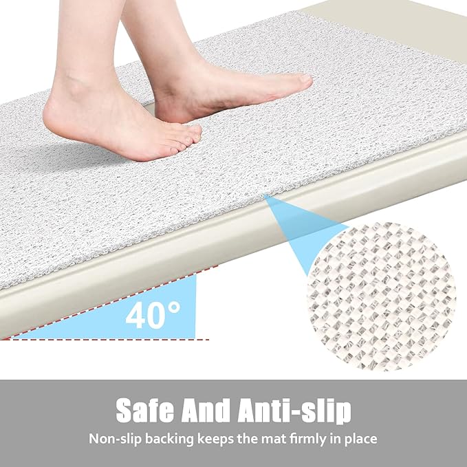 ZOESOE Square Shower Mat Non Slip: 32x32 Inch Large Shower Mats for Inside Shower with Drain Hole in Center, Super Soft PVC Loofah Massage Shower Stall Mat, Anti Slip Shower Floor Mat, Quick Drying