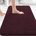 OLANLY Bathroom Rugs 36x24, Extra Soft Absorbent Chenille Bath Rugs, Rubber Backing Quick Dry, Machine Washable Bath Mats for Bathroom Floor, Tub and Shower, Home Decor Accessories, Black Cherry