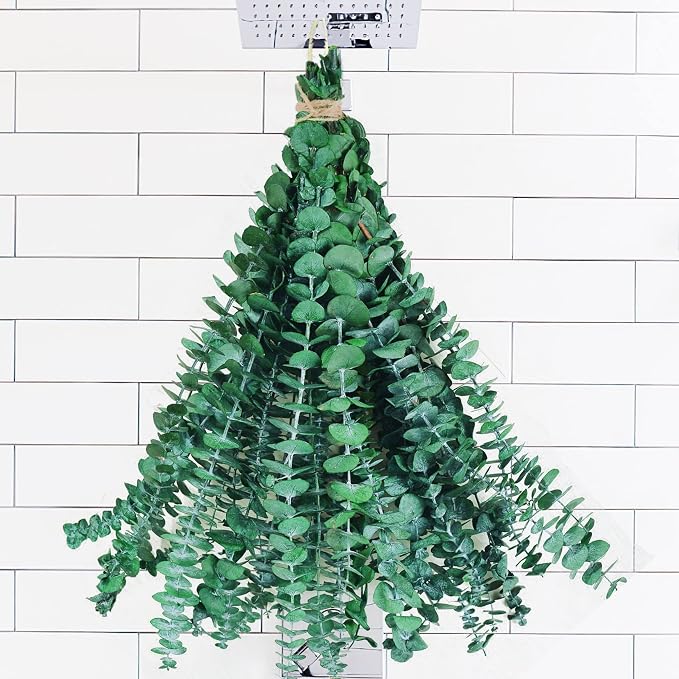 10Pcs Dried Eucalyptus Stems, 17" Real Natural Hanging Eucalyptus for Shower, Made from Fresh Leaves Branches, DIY for Vase Filler, Wedding, Bathroom, Home Decor, Dried Flowers Accessories Decor