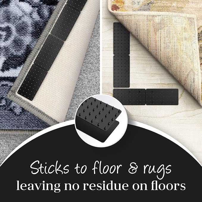 Medipaq Greatideas Non-Slip Mat Rug Grippers - Stop Your Mats Rugs from Slipping Sliding! 8X Pack