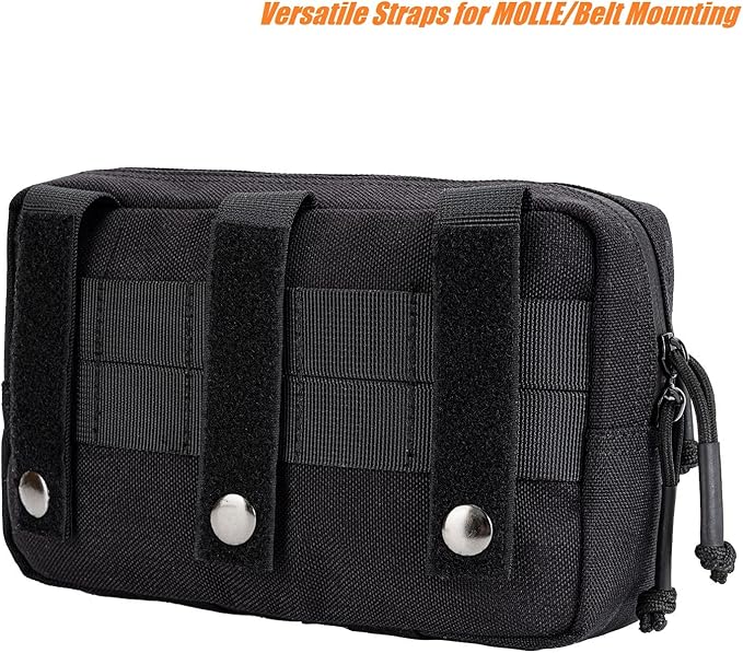 Mini Modular Admin Pouch Tactical MOLLE Utility Tool Pouch for Chest Rig Duty Vest Battle Belt Backpack Accessory Small Dangler Bag EDC Gear Carrier IFAK Medical Kit Organizer