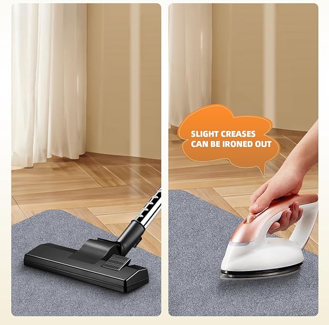 Office Chair Mat for Hardwood and Tile Floor, 48" x 36" Computer Desk Chair Mat, Anti-Slip Mat for Rolling Chair, Large Floor Protector for Home Office, Light Gray