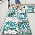 Arenarug Kitchen Mats for Floor 2PCS Cushioned Anti Fatigue Kitchen Mats Waterproof Non Slip Kitchen Mat Rug Set Comfort Foam Standing Mat for Sink, Laundry, Office, 24"x39"+24"x59", Teal
