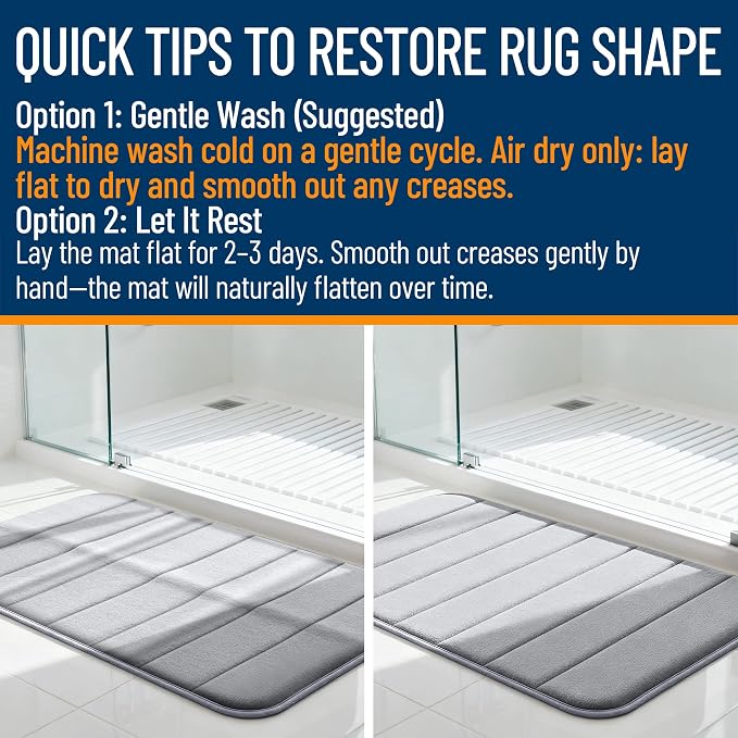 OLANLY Memory Foam Bath Mat 35x16, Super Soft Absorbent Bathroom Rugs, Quick Dry, Machine Washable Shower Floor Rugs, Bathmat Carpet, Bathroom Home Decor Accessories, Sage Green