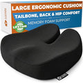 5 STARS UNITED Seat Cushion - Memory Foam Chair Cushion for Tailbone Pain Relief - Ergonomic Support for Coccyx, Sciatica & Butt - Office, Desk & Gaming Chair, Car Seat, Wheelchair, Black Mesh