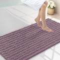Smiry Bathroom Rugs Mat 47x24, Extra Soft Absorbent Chenille Bath Rugs, Non Slip Rubber Backing Machine Washable Quick Dry Bath Mats for Bathroom Floor, Tub, Shower, Home Decor Accessories, Deep Plum