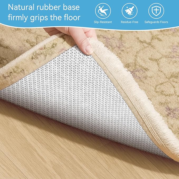 Warmstar 9x12 FT Non Slip Rug Pad,100% Waterproof Felt Rug Pad for Hardwood Floors,1/4” Thick Soft Carpet Pad with Natural Rubber Backing, Secure Grip & Floor Protection