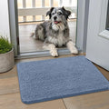 Smiry Dog Door Mat for Muddy Paws 24x16, Absorbent Dirt Trapper, Non-Slip Washable Chenille Entryway Rug for Inside Floor, Airy Blue, Classic Solid
